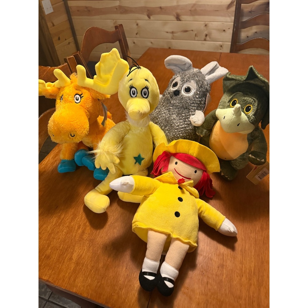 Kohls Cares Plush Lot 5 Dr Seuss Madeline Frederick Mouse Three Little Dinosaurs